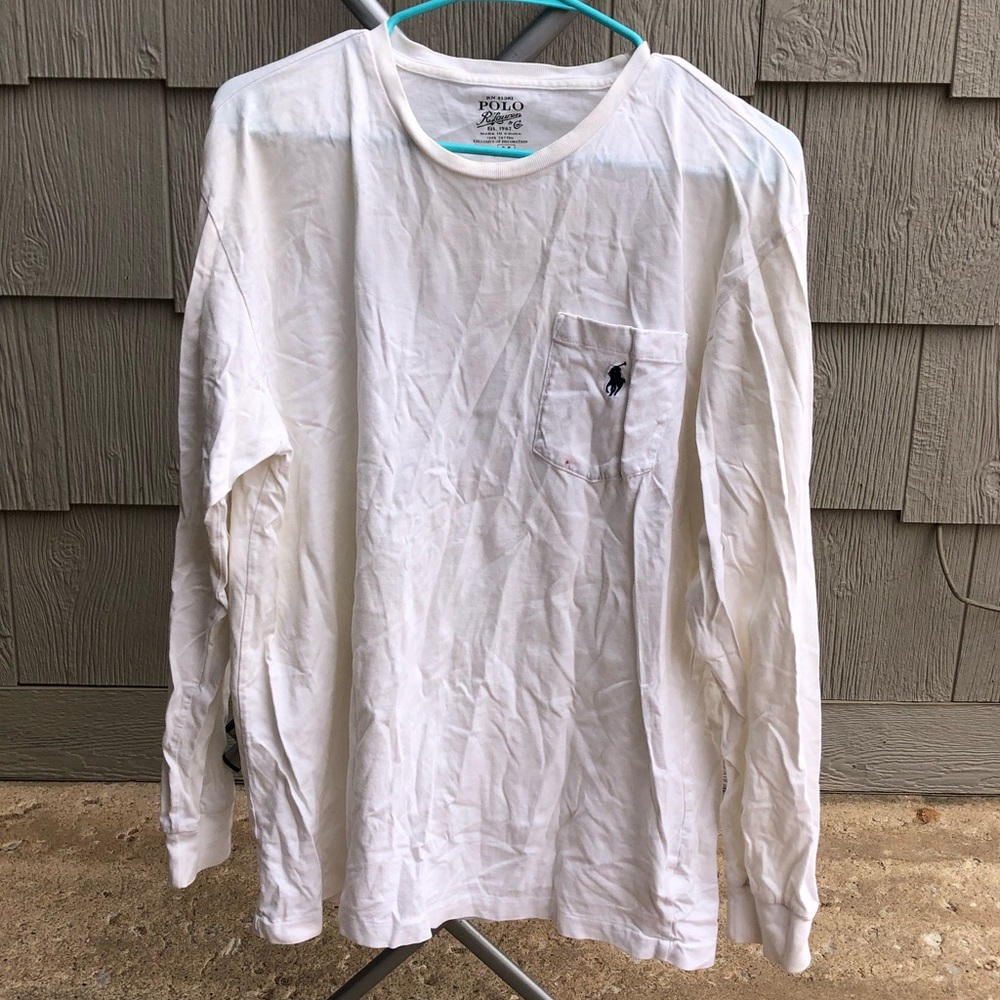 Long sleeve white pocket tee Ralph Lauren Polo